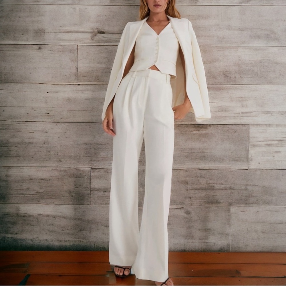 Favorite Daughter Cream Wide-Leg Dress Pants